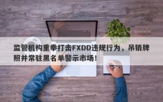 监管机构重拳打击FXDD违规行为，吊销牌照并常驻黑名单警示市场！