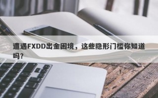 遭遇FXDD出金困境，这些隐形门槛你知道吗？