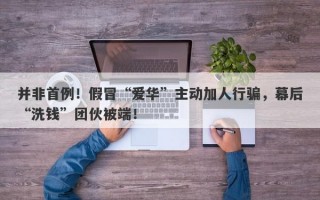 并非首例！假冒“爱华”主动加人行骗，幕后“洗钱”团伙被端！