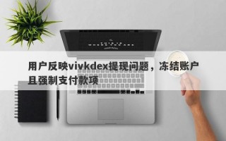 用户反映vivkdex提现问题，冻结账户且强制支付款项