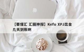 【要懂汇 汇圈神探】Kefu XPJ出金几天到账啊
