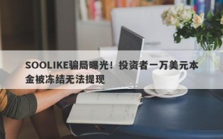 SOOLIKE骗局曝光！投资者一万美元本金被冻结无法提现