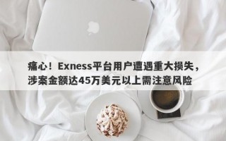 痛心！Exness平台用户遭遇重大损失，涉案金额达45万美元以上需注意风险