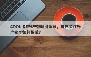 SOOLIKE账户管理引争议，用户关注账户安全如何保障？