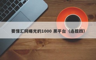 要懂汇网曝光的1000 黑平台（连载四）