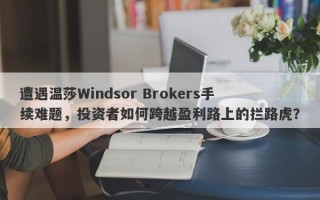 遭遇温莎Windsor Brokers手续难题，投资者如何跨越盈利路上的拦路虎？