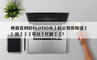 券商百利好PLOTIO大陸的公司你知道嗎？投資問題可以幫忙解決嗎？