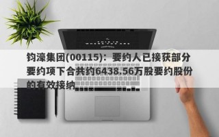 钧濠集团(00115)：要约人已接获部分要约项下合共约6438.56万股要约股份的有效接纳