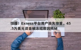 惊爆！Exness平台用户损失惨重，45.5万美元资金被冻结原因揭秘