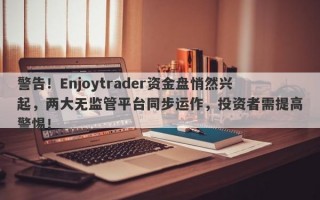 警告！Enjoytrader资金盘悄然兴起，两大无监管平台同步运作，投资者需提高警惕！