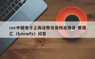 cec中国电子上海证券交易所杀猪盘-要懂汇（knowfx）问答