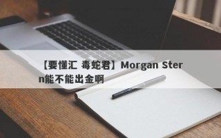 【要懂汇 毒蛇君】Morgan Stern能不能出金啊
