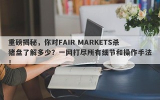 重磅揭秘，你对FAIR MARKETS杀猪盘了解多少？一网打尽所有细节和操作手法！