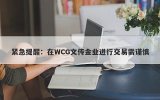 紧急提醒：在WCG文传金业进行交易需谨慎