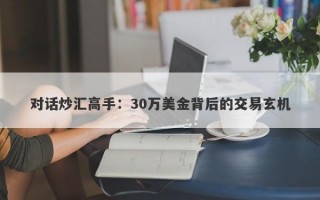 对话炒汇高手：30万美金背后的交易玄机