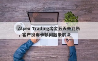 Alpex Trading出金五天未到账，客户投诉卡顿问题未解决