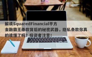 解读SquaredFinancial平方金融霸王条款背后的秘密武器，隐私条款你真的读懂了吗？投资者注意！