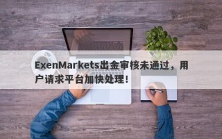 ExenMarkets出金审核未通过，用户请求平台加快处理！