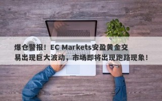 爆仓警报！EC Markets安盈黄金交易出现巨大波动，市场即将出现跑路现象！