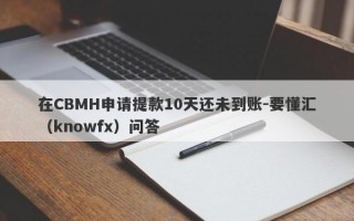 在CBMH申请提款10天还未到账-要懂汇（knowfx）问答