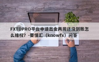 FXTDPRO平台申请出金两周还没到账怎么维权？-要懂汇（knowfx）问答